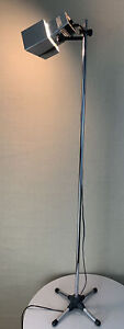 Vintage Mid Century Modern Space Age 1970s Chrome Stainless Reading Floor Lamp