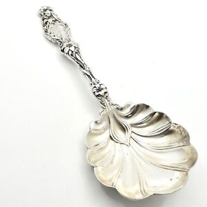 Antique Whiting Sterling Silver Preserve Spoon Shell Bowl