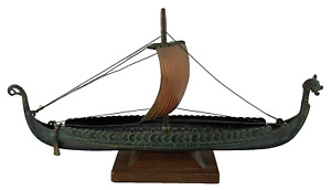 Vintage Edward Edw Aagaard Denmark Metal Viking Longship Bronze Copper Brass 