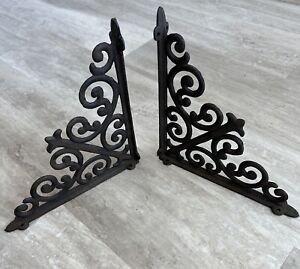 2 Cast Iron Antique Style Hd Brackets Garden Braces Rustic Shelf Bracket