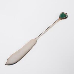 Toyota Nickel Silver Green Ando Cloisonne Butter Spreader Made In Japan 6 L