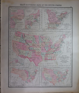 1886 O W Gray S Atlas Historical Map Of The United States Lg14x17 228
