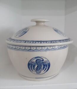 Vintage Antique Chinese Porcelain Rice Pot With Cover