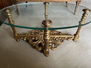 Hollywood Regency Vintage Glass Table Local Pickup Only 