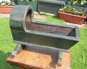 Rare Victorian Painted Pine Toy Crib Cradle Lovely Patina