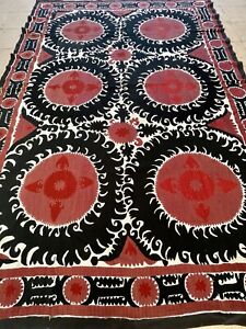 Uzbek Antique Vintage Handmade Suzani Embroidery Wall Hanging Home Dekor Christm