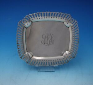 Tiffany And Co Sterling Silver Business Card Tray With Ball Feet 7 X 6 5089 