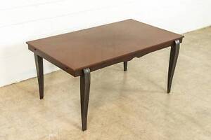 Antique French Art Deco Mahogany Wood Rectangular Dining Table Or Large Desk