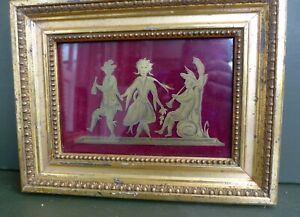 Beautiful Antique Brass Carving Engraving Of A Dancing People 18 19th C France 