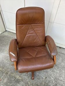 Mid Century Teak Lied Mobler Norway Leather Lounge Chair Restoration Parts