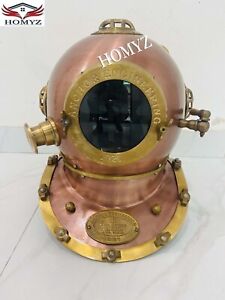 Copper Antique Anchor Engineering 1921 Diving Helmet Deep Sea Scuba Diving Helm