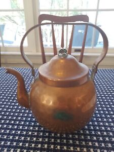 Antique Swedish 19th Century Hammered Copper Creamer And Sugar Bowl