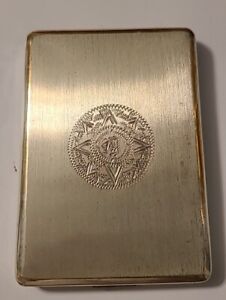 Aztec Calendar Sterling Silver Cigarette Box Business Card Case Fit King 100s Sz
