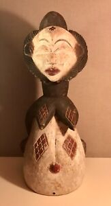 Monumental Punu Figural Female Carved Helmet Mask Gabon Central Africa 25 5 H