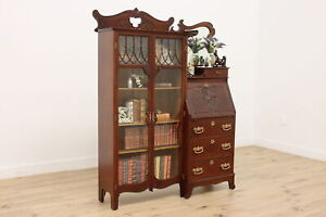 Victorian Antique Office Library Side By Side Secretary Desk 48643