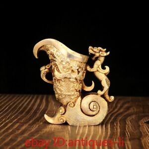 Chinese Antique Collection Silver Antique Dragon And Phoenix Cup Wine Cup