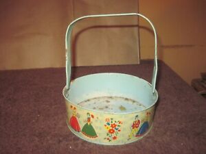 Old Metal Children S Bucket 5 3 8 Wide Handle Rust On Inside Played With
