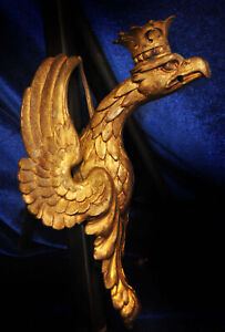 Neoclassical French Bronze Pair Winged Eagles Ormolu Gilt Relief Mounts Sconce