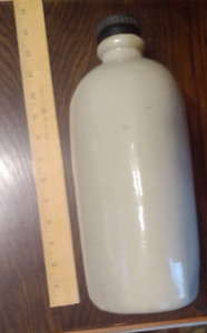 Vintage Hot Water Bottle Foot Warmer Stoneware Crock 3 W Stopper 2 Washers 