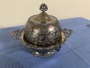 Antique Quadruple Silver Plated Covered Serving Dish
