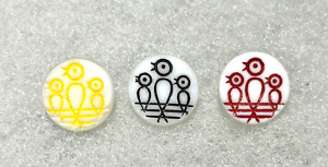 Vintage Birds On A Wire Glass Buttons