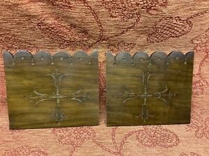Carved Reclaimed Wooden Panels Pediment Salvaged Vintage Repurpose Project