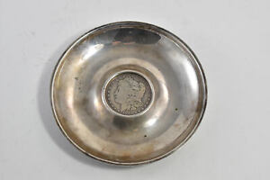 Sterling Silver 1881 Morgan Silver Dollar Coin Ash Tray 60