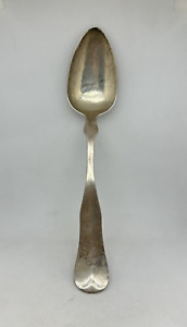 Antique American Coin Silver Serving Spoon C S Kenfield Pure Coin 37gr