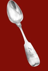 Coin Silver Fiddle Tipped Soup Spoon M Burt 11902