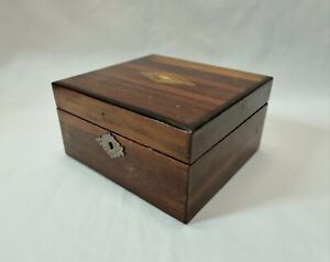 Antique Hardwood Trinket Box With Parquetry Lid Project For D I Y Restoration 
