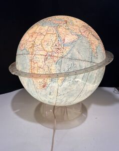 Vtg Time Life Light Up Globe Complete With Stand And Time Zone Ring Works