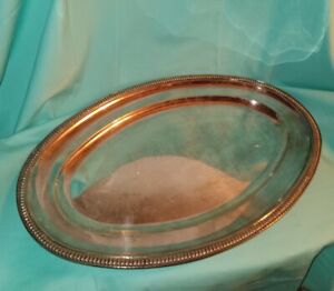 Large Vintage Oval Silverplate Platter Tray 19 5 X 13 
