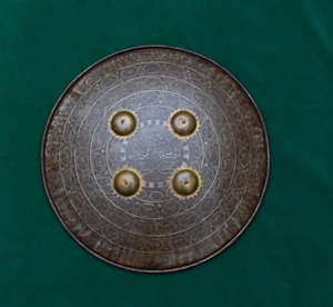 Vintage Mughal Islamic Ottoman Iron Kufic Shield 99 Name Of Allah Dhal Decor 15 