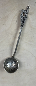 Small Coin Silver 925 Aztec Peru Spoon Ladle Lama Warrior 9 63 Grams 5 Inches