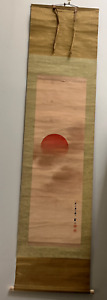 Antique Japanese Scroll Painting Rising Sun C Early 20th Century