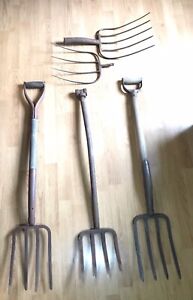5 Vintage Hay Pitch Fork Pitchfork Antique Farm Tool Primitive Farming Tools Art