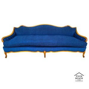 French Provincial Louis Xv Style Sofa With Serpentine Carved Back
