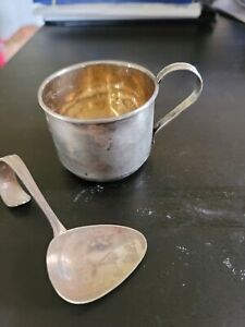 Vintage Sterling Baby Cup Spoon No Mono