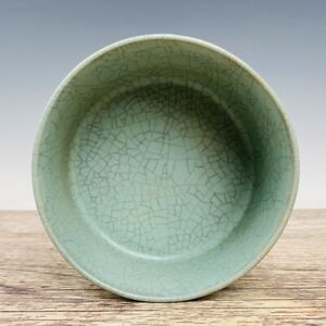 8 China Ancient Circumfluence Ru Porcelain Tripod Pot