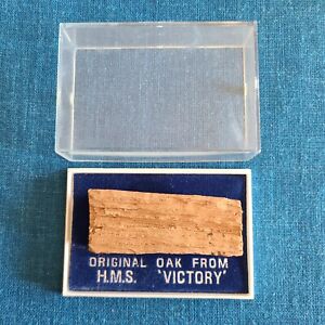 Original Oak From H M S Victory Souvenir In Plastic Case 3 X 2 