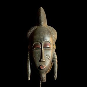 African Masks Antiques Tribal Art Face Mask Wood Carved Baule Antique 9818