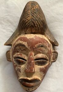 Original Antique African Mask Pounou Punu Tsengui Mukuyi Okuyi Lumbo Gabon Art