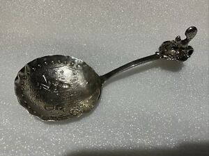 Sterling Silver Caddy Spoon Repouss London Year 1900 26gr 5 