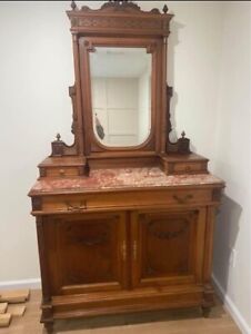 French Antique Dresser And Mirror