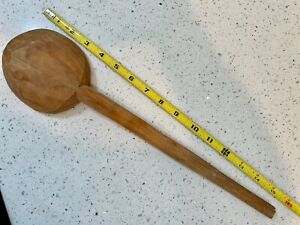Vintage Primitive Large 15 75 In Wooden Spoon W Deep Bowl Hand Carved Unique