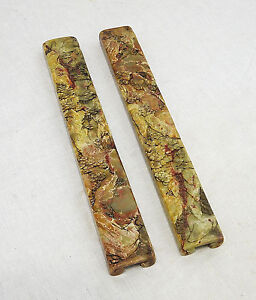 Pair Of Carved Chinese Shou Shan Stone Paper Press 4324