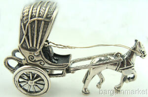 Stunning Silver Miniature Horse Drawn Gig Buggy Driver 050