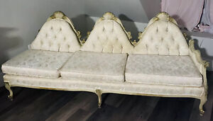 Vintage French Provincial Ornate Couch Sofa