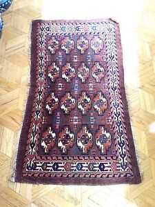 Antique Hand Knotted Russian Turkmenistan Yomut Rug