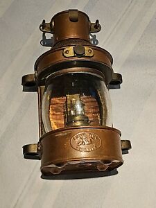Vtg Tung Woo Masthead Copper Nautical Lantern Glass Reflector Lamp Free Shipping
